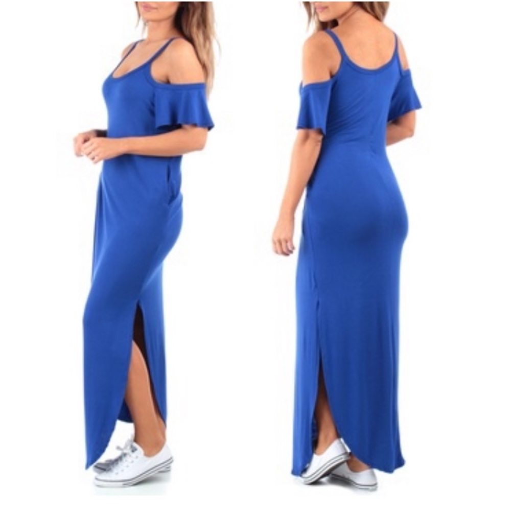 Women's Cold Shoulder Long Maxi Dress NWOT